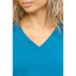 Футболка женская 951 кулирка с лайкрой пенье (последний размер) морская волна 50