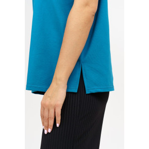 Футболка женская 951 кулирка с лайкрой пенье (последний размер) морская волна 50