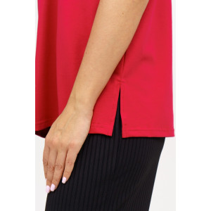 Футболка женская 951 кулирка с лайкрой пенье (последний размер) бордо 50,52