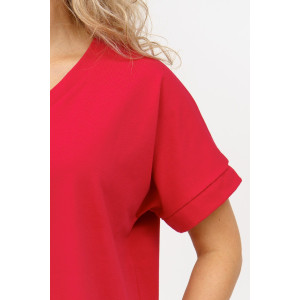 Футболка женская 951 кулирка с лайкрой пенье (последний размер) бордо 50,52