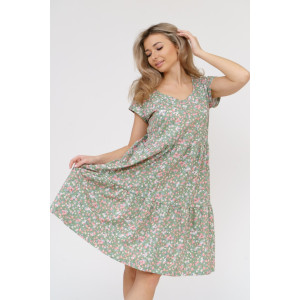 Платье женское 875 кулирка (последний размер) светлая олива 56