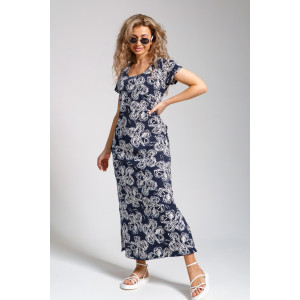 Платье женское 643 кулирка (последний размер) цветы т.синий 50 Платье женское 643 кулирка (последний размер) цветы т.синий 50