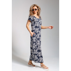 Платье женское 643 кулирка (последний размер) цветы т.синий 50 Платье женское 643 кулирка (последний размер) цветы т.синий 50