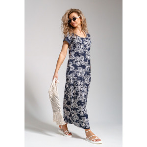 Платье женское 643 кулирка (последний размер) цветы т.синий 50 Платье женское 643 кулирка (последний размер) цветы т.синий 50