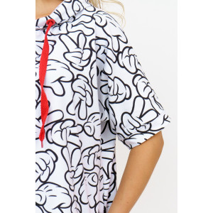 Футболка женская 940 кулирка с лайкрой пенье (последний размер) белый микки 52