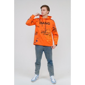 Худи мужское М48 футер с лайкрой (последний размер) оранжевый 48