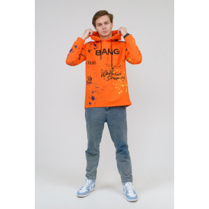 Худи мужское М48 футер с лайкрой (последний размер) оранжевый 48