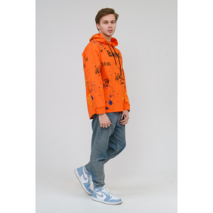 Худи мужское М48 футер с лайкрой (последний размер) оранжевый 48