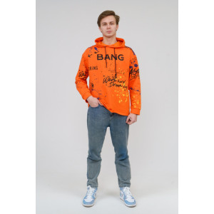 Худи мужское М48 футер с лайкрой (последний размер) оранжевый 48