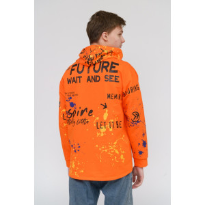 Худи мужское М48 футер с лайкрой (последний размер) оранжевый 48