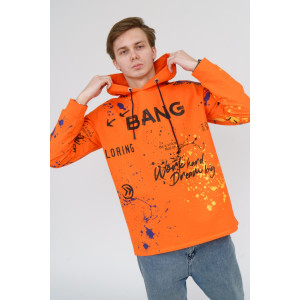 Худи мужское М48 футер с лайкрой (последний размер) оранжевый 48