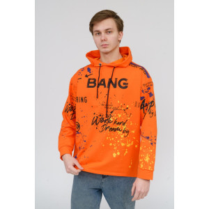 Худи мужское М48 футер с лайкрой (последний размер) оранжевый 48