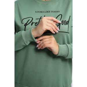 Толстовка женская №80048 футер 2-х нитка (р-ры: 44-62) фисташка Толстовка женская №80048 футер 2-х нитка (р-ры: 44-62) фисташка