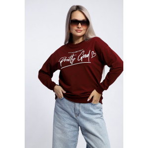 Толстовка женская №80048 футер 2-х нитка (р-ры: 44-62) бордовый