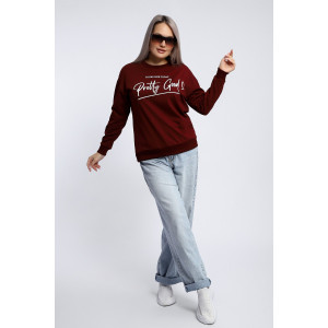 Толстовка женская №80048 футер 2-х нитка (р-ры: 44-62) бордовый