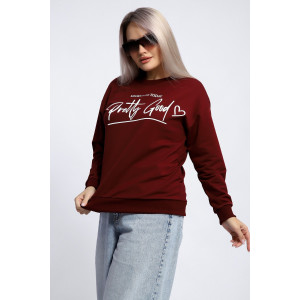 Толстовка женская №80048 футер 2-х нитка (р-ры: 44-62) бордовый