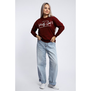 Толстовка женская №80048 футер 2-х нитка (р-ры: 44-62) бордовый