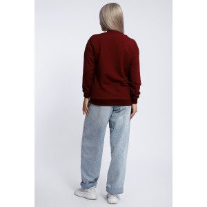 Толстовка женская №80048 футер 2-х нитка (р-ры: 44-62) бордовый