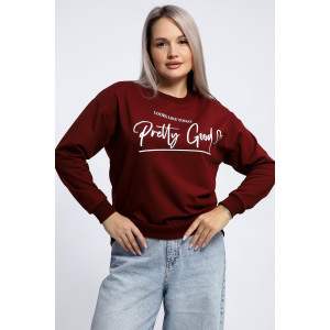 Толстовка женская №80048 футер 2-х нитка (р-ры: 44-62) бордовый