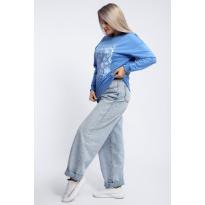 Толстовка женская №80048 футер 2-х нитка (р-ры: 44-62) голубой Толстовка женская №80048 футер 2-х нитка (р-ры: 44-62) голубой