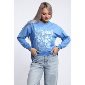 Толстовка женская №80048 футер 2-х нитка (р-ры: 44-62) голубой Толстовка женская №80048 футер 2-х нитка (р-ры: 44-62) голубой