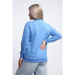 Толстовка женская №80048 футер 2-х нитка (р-ры: 44-62) голубой Толстовка женская №80048 футер 2-х нитка (р-ры: 44-62) голубой