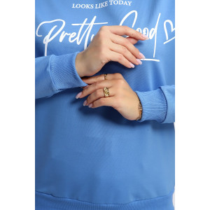 Толстовка женская №80048 футер 2-х нитка (р-ры: 44-62) голубой Толстовка женская №80048 футер 2-х нитка (р-ры: 44-62) голубой