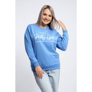 Толстовка женская №80048 футер 2-х нитка (р-ры: 44-62) голубой Толстовка женская №80048 футер 2-х нитка (р-ры: 44-62) голубой