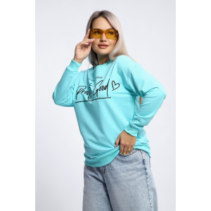 Толстовка женская №80048 футер 2-х нитка (р-ры: 44-62) ментол Толстовка женская №80048 футер 2-х нитка (р-ры: 44-62) ментол