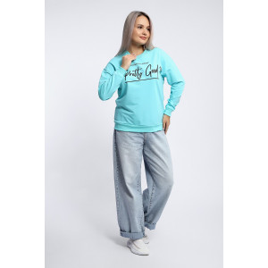 Толстовка женская №80048 футер 2-х нитка (р-ры: 44-62) ментол Толстовка женская №80048 футер 2-х нитка (р-ры: 44-62) ментол