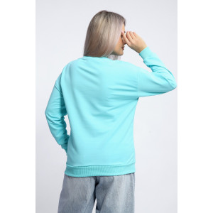 Толстовка женская №80048 футер 2-х нитка (р-ры: 44-62) ментол Толстовка женская №80048 футер 2-х нитка (р-ры: 44-62) ментол
