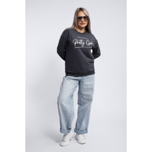 Толстовка женская №80048 футер 2-х нитка (р-ры: 44-62) темно-серый Толстовка женская №80048 футер 2-х нитка (р-ры: 44-62) темно-серый