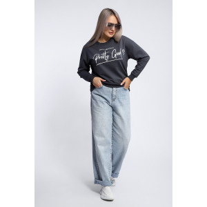 Толстовка женская №80048 футер 2-х нитка (р-ры: 44-62) темно-серый Толстовка женская №80048 футер 2-х нитка (р-ры: 44-62) темно-серый