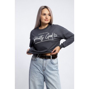 Толстовка женская №80048 футер 2-х нитка (р-ры: 44-62) темно-серый Толстовка женская №80048 футер 2-х нитка (р-ры: 44-62) темно-серый