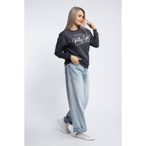 Толстовка женская №80048 футер 2-х нитка (р-ры: 44-62) темно-серый Толстовка женская №80048 футер 2-х нитка (р-ры: 44-62) темно-серый