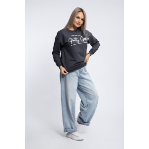 Толстовка женская №80048 футер 2-х нитка (р-ры: 44-62) темно-серый Толстовка женская №80048 футер 2-х нитка (р-ры: 44-62) темно-серый