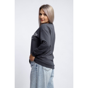 Толстовка женская №80048 футер 2-х нитка (р-ры: 44-62) темно-серый Толстовка женская №80048 футер 2-х нитка (р-ры: 44-62) темно-серый