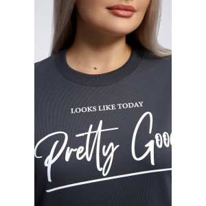 Толстовка женская №80048 футер 2-х нитка (р-ры: 44-62) темно-серый Толстовка женская №80048 футер 2-х нитка (р-ры: 44-62) темно-серый