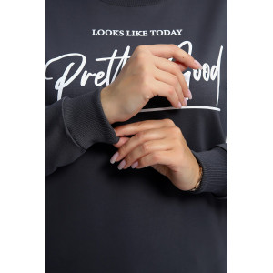 Толстовка женская №80048 футер 2-х нитка (р-ры: 44-62) темно-серый Толстовка женская №80048 футер 2-х нитка (р-ры: 44-62) темно-серый