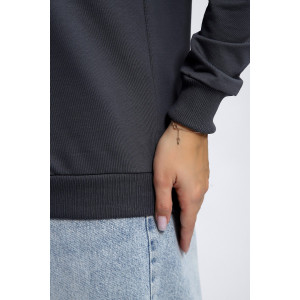 Толстовка женская №80048 футер 2-х нитка (р-ры: 44-62) темно-серый Толстовка женская №80048 футер 2-х нитка (р-ры: 44-62) темно-серый