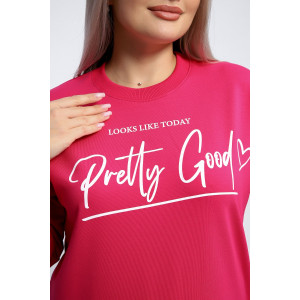 Толстовка женская №80048 футер 2-х нитка (р-ры: 44-62) фуксия Толстовка женская №80048 футер 2-х нитка (р-ры: 44-62) фуксия