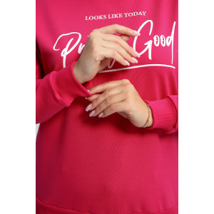 Толстовка женская №80048 футер 2-х нитка (р-ры: 44-62) фуксия Толстовка женская №80048 футер 2-х нитка (р-ры: 44-62) фуксия