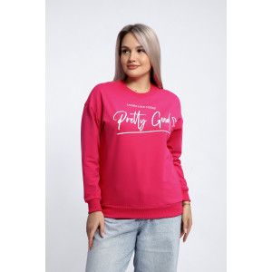 Толстовка женская №80048 футер 2-х нитка (р-ры: 44-62) фуксия Толстовка женская №80048 футер 2-х нитка (р-ры: 44-62) фуксия