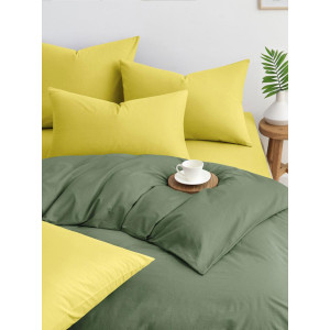 Постельное белье перкаль "Зелено-желтый"