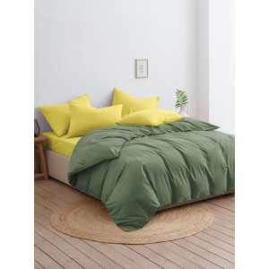 Постельное белье перкаль "Зелено-желтый"