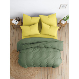 Постельное белье перкаль "Зелено-желтый"