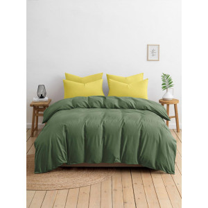 Постельное белье перкаль "Зелено-желтый"