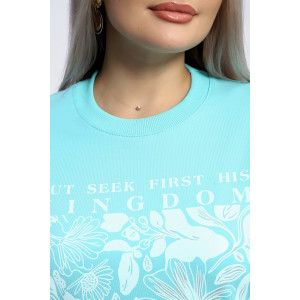 Толстовка женская №80047 футер 2-х нитка (р-ры: 44-62) ментол Толстовка женская №80047 футер 2-х нитка (р-ры: 44-62) ментол