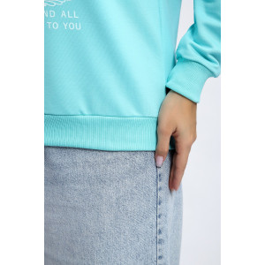 Толстовка женская №80047 футер 2-х нитка (р-ры: 44-62) ментол Толстовка женская №80047 футер 2-х нитка (р-ры: 44-62) ментол