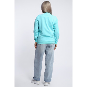 Толстовка женская №80047 футер 2-х нитка (р-ры: 44-62) ментол Толстовка женская №80047 футер 2-х нитка (р-ры: 44-62) ментол